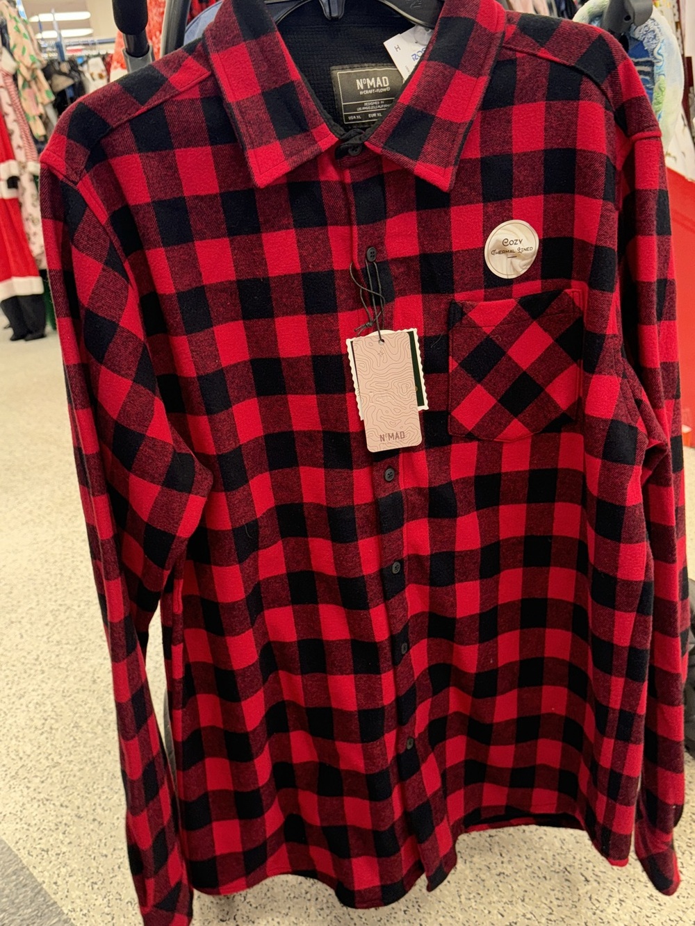 Men's Red & Black Buffalo Plaid Flannel Shirt